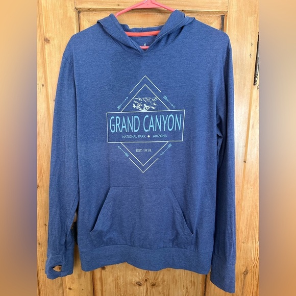 Kastlfel Tops - Kastlfel Blue Grand Canyon Pullover Hoodie Sz Large Thumb Holes Lightweight